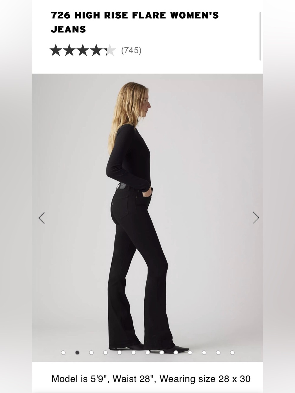 Levi's Black Flared Wide-Leg Jeans